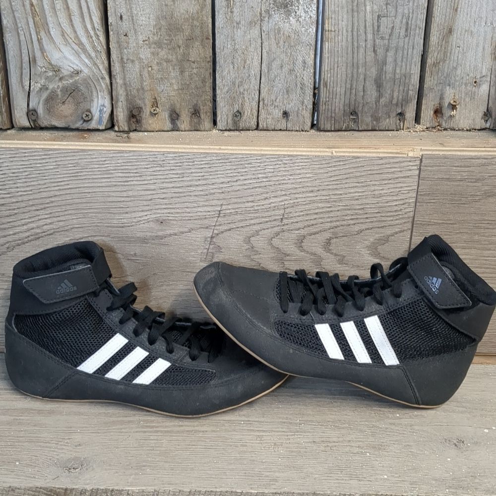 Adidas Wrestling HVC2 Shoes Youth Boys Size 5 AQ3327 - Picture 4 of 10